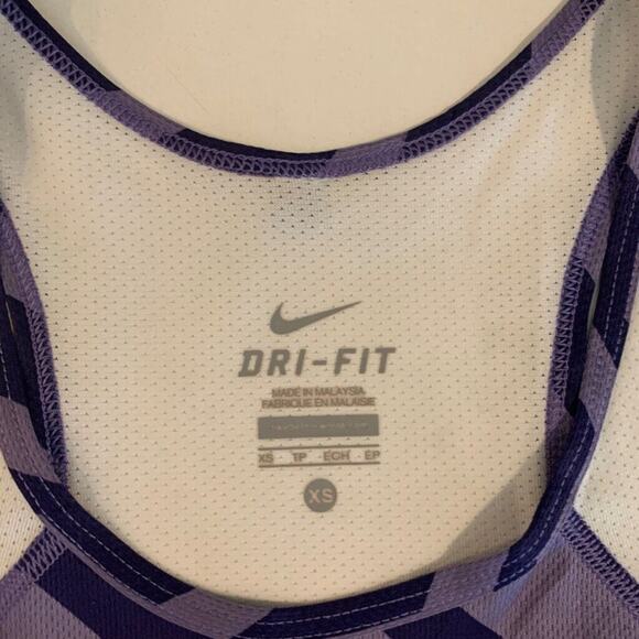 Nike Tank Top Womens XS Extra Small Purple Striped Dri Fit Mesh Panels Running - Picture 9 of 13